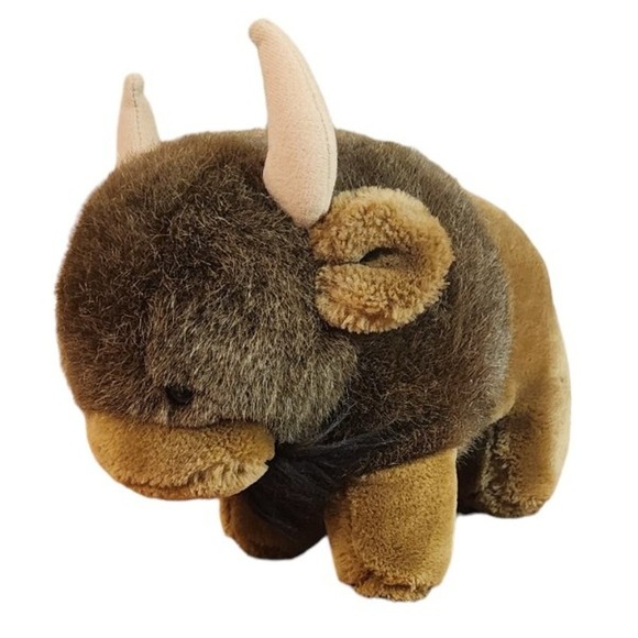 Vintage 1984 Dakin Plush Stuffed Animal Bison Buffalo - Picture 1 of 6